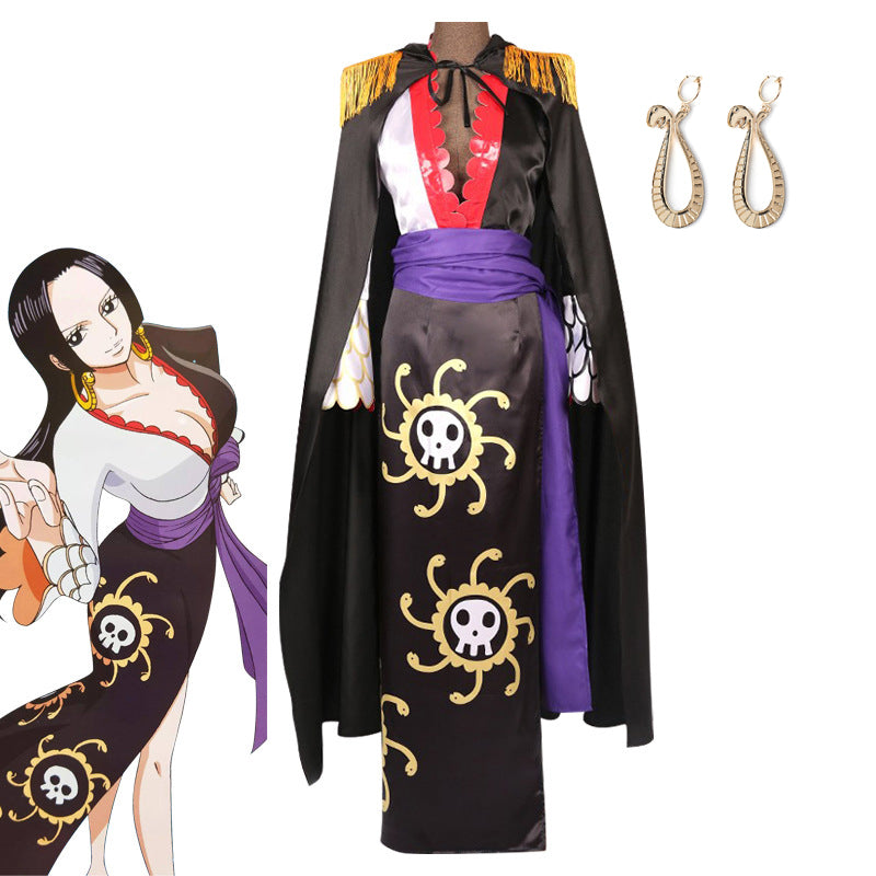 Anime One Piece Stampede Boa Hancock Outfit Cosplay Costume Dress With 