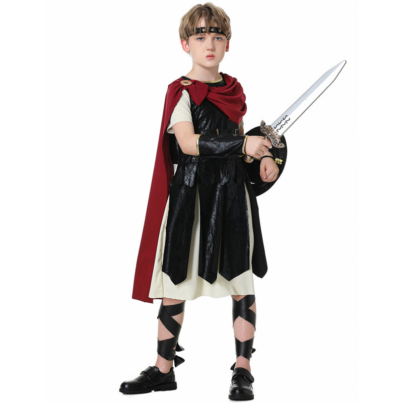 2023 Halloween Kids Spartan Warrior Costume With Shield and Sword Prop ...