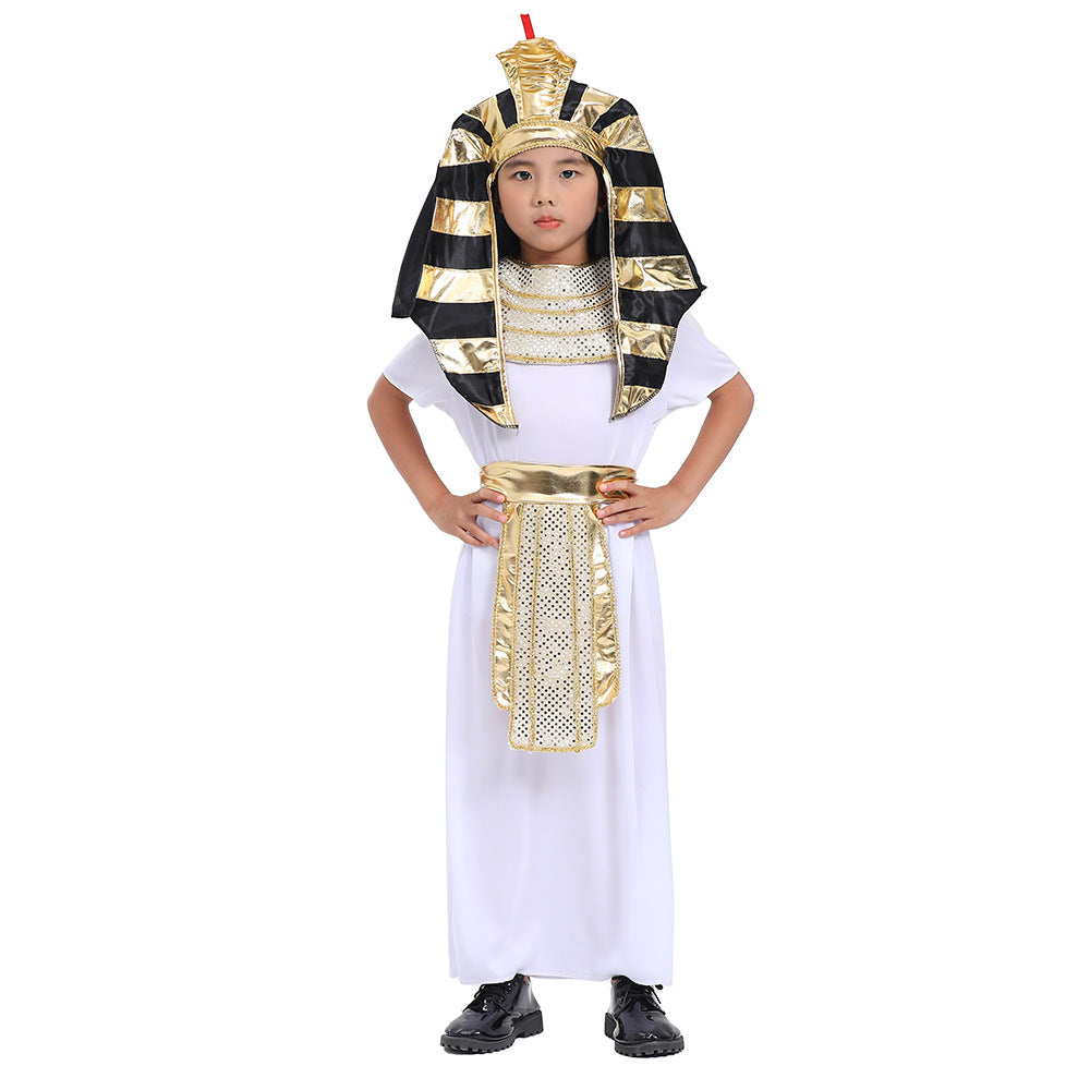 2023 Kids Ancient Egyptian King Costume Pharaoh Costume Boys Girls Hal ...