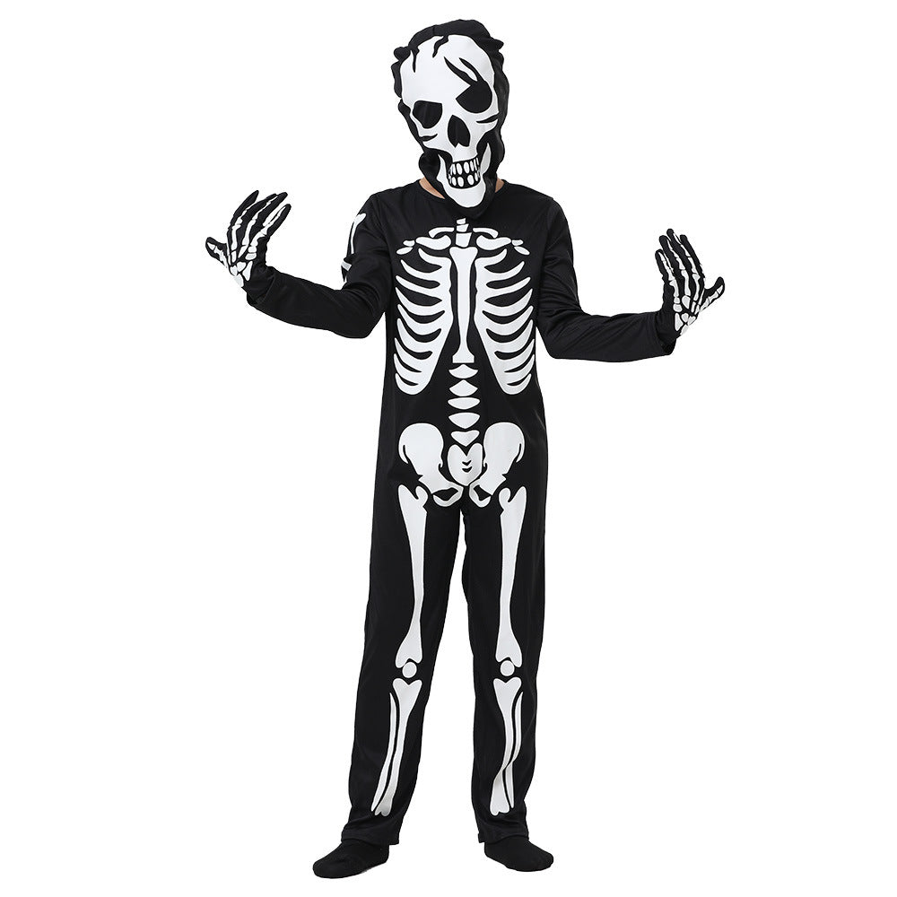 2023 New Kids Costume Glowinthedark Scary Skeleton Jumpsuit Zentai