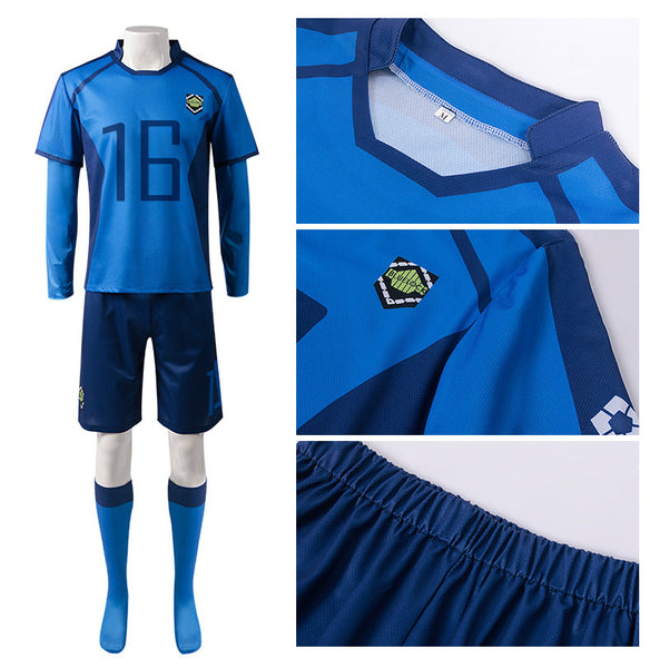 Anime Blue Lock Eleven Uniform Yo Hiori Cosplay Costume NO.16 Jersey Outfit Costume