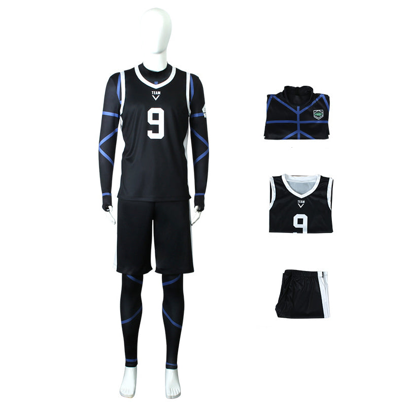 Anime Blue Lock Reo Mikage Team V Uniform Cosplay Costume NO.9 Jersey Costume Outfit