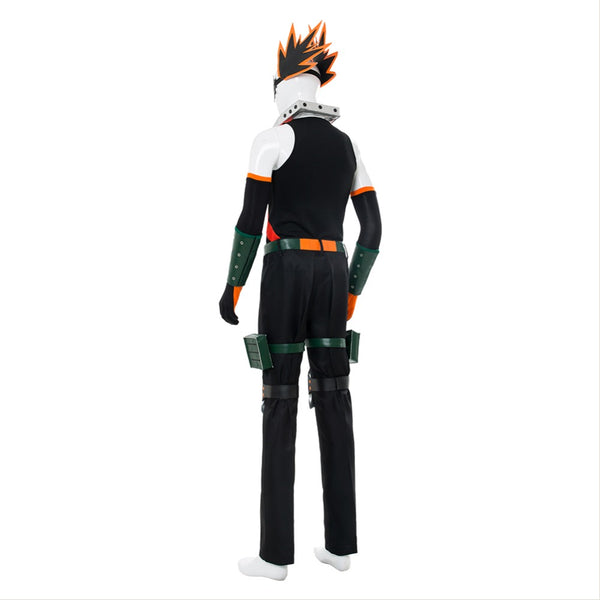 Anime Boku No Hero / My Hero Academia Katsuki Bakugo Hero Costume With Wigs and Shoes Whole Set Kacchan Fighting Costume Set