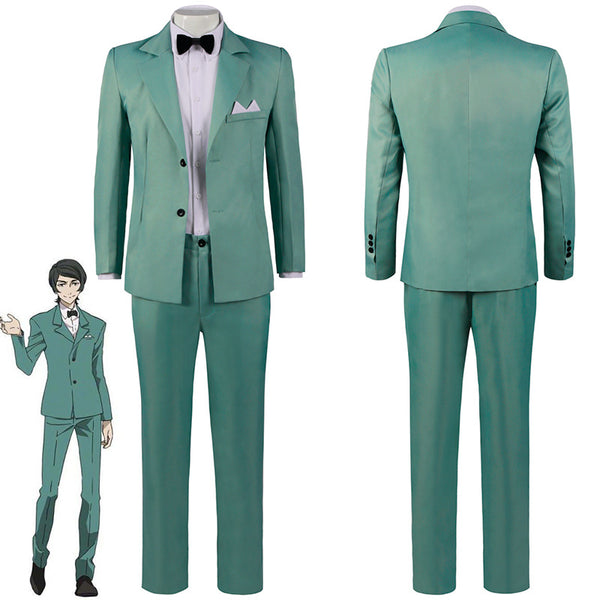 Anime Bungou Stray Dogs Mushitaro Oguri Costume Uniform Green Suit Halloween Costume Outfit