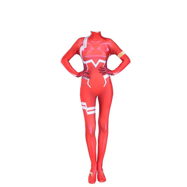 Anime Darling in the Franxx 015 Ichigo/Zero Two 002 Jumpsuit Costume Halloween Cosplay Zentai Outfit