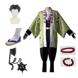 Anime Gyomei Himejima Costume+Wigs+Shoes+Weapon Props Whole Set Cosplay Outfit