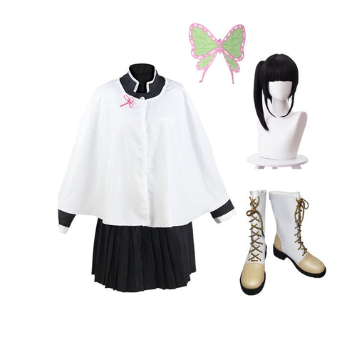 Anime Kanao Tsuyuri Full Set Costume Uniform+Wigs+Boots Halloween Costume Outfit