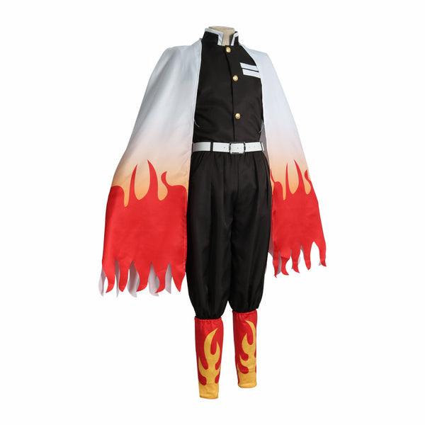 Kids Version Anime Kyojuro Rengoku Cosplay Costume Full Set With Wigs and Shoes Cosplay Outfit Set