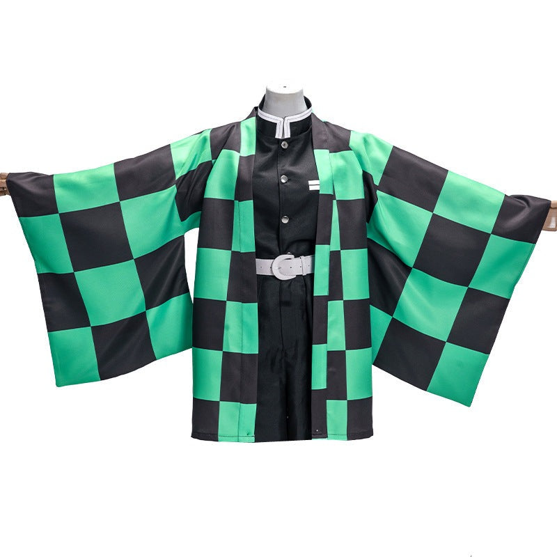 Anime Demon Slayer: Kimetsu no Yaiba Tanjiro Kamado Costume Cloak Cosp ...