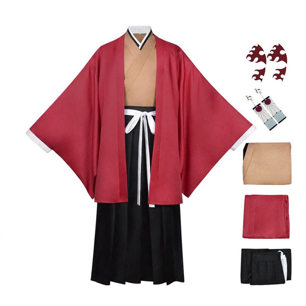 Anime Yoriichi Tsugikuni Costume Kimono Suit Full Set Halloween Costume