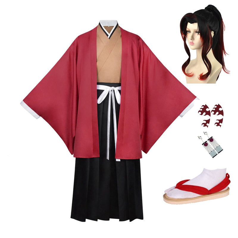 Anime  Yoriichi Tsugikuni Costume+Wigs+Shoes Whole Set Cosplay Costume Outfit