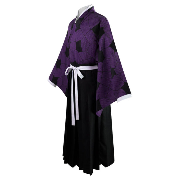 Anime Upper Rank One Kokushibo Cosplay Costume Kimono Suit With Tattoo Sticker Cosplay Outfit