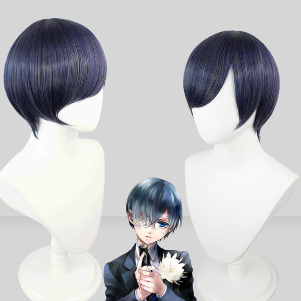 Anime Kuroshitsuji Black Butler Earl Ciel Phantomhive Whole Set Costume Suit With Wigs Boots Rings Cosplay Outfit Set