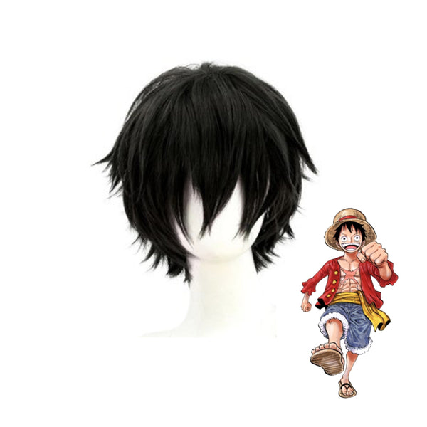 Anime One Piece Movie Red Straw Hat Monkey D. Luffy Costume With Wigs and Straw Shoes Whole Set Cosplay Outfit