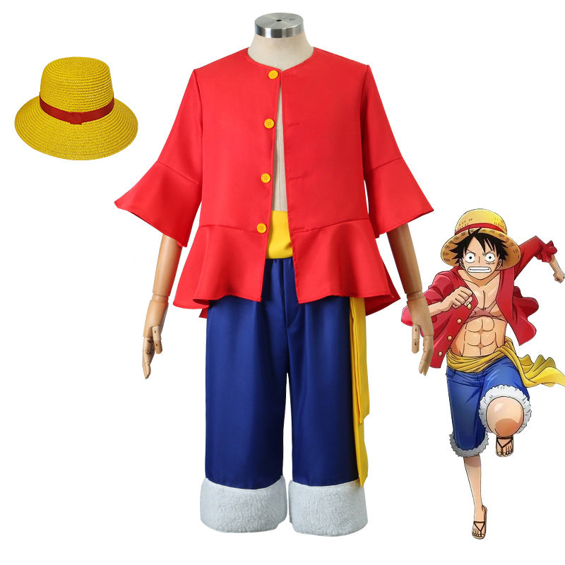 Anime One Piece Monkey D. Luffy Costume Classic Cosplay Outfit Hallowe ...