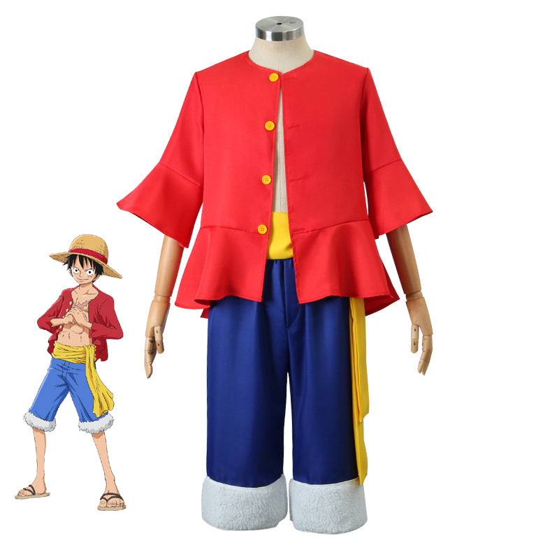 Anime One Piece Monkey D. Luffy Costume Classic Cosplay Outfit Hallowe ...