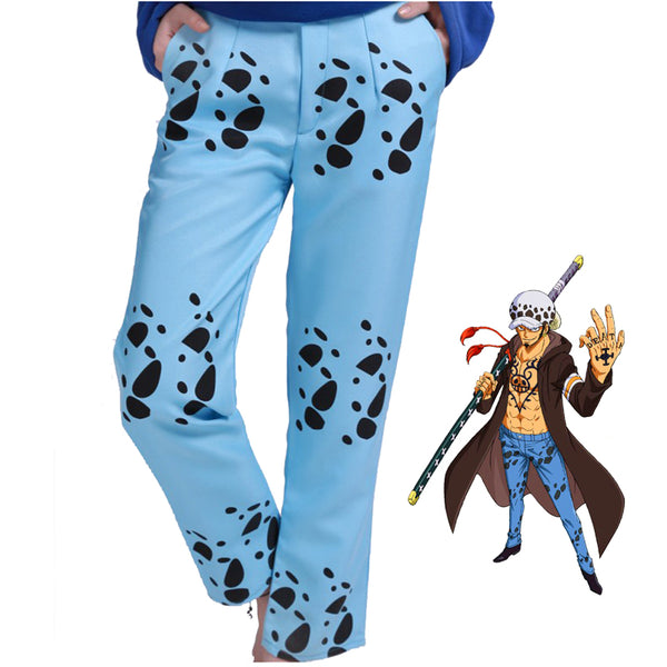 Anime One Piece Trafalgar Law Dressrosa Arc Costume Full Set Hooded Cloak With Pants and Hat Costume Outfit