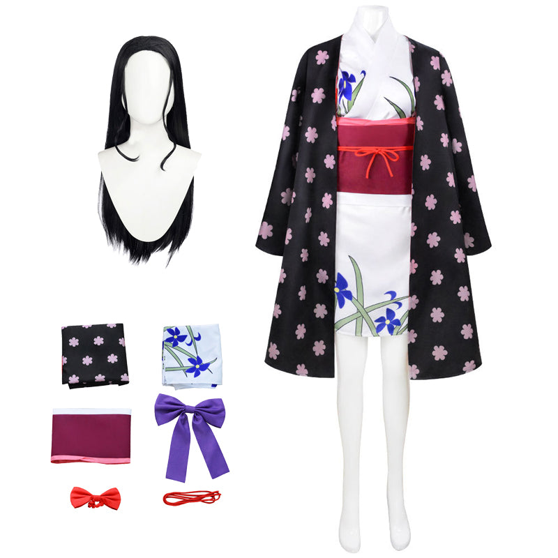 Anime One Piece Wano Country Nico Robin Full Set Cosplay Costume With Wigs Halloween Costume Set