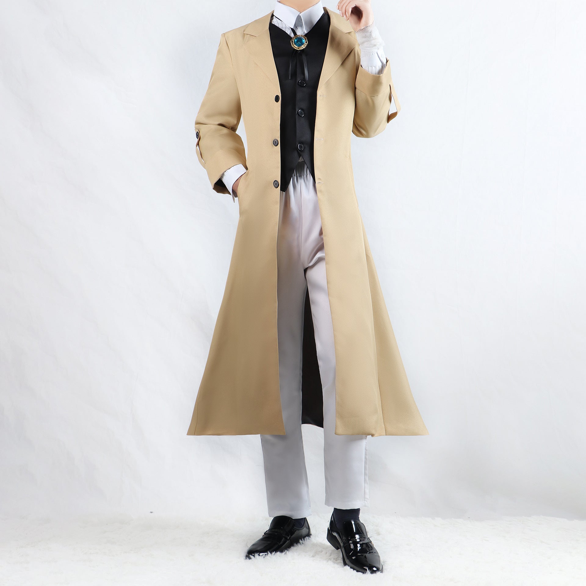 Anime Osamu Dazai Costume Khaki Cosplay Outfit Bungou Stray Dogs Halloween Costume