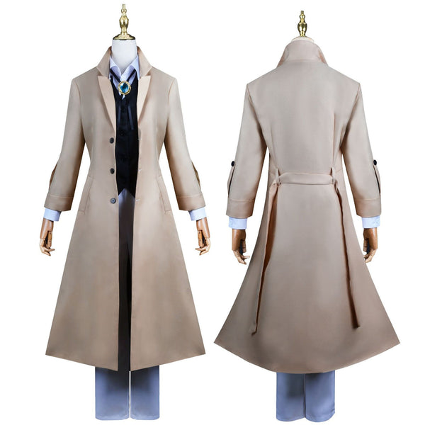 Anime Osamu Dazai Costume Khaki Cosplay Outfit Bungou Stray Dogs Halloween Costume