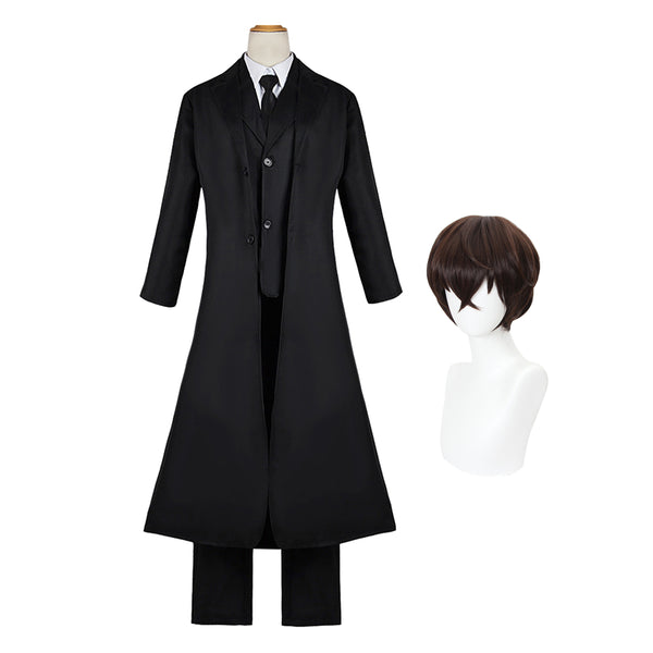 Anime Osamu Dazai Dark Era Costume Black Suit Outfit Halloween Cosplay Costume