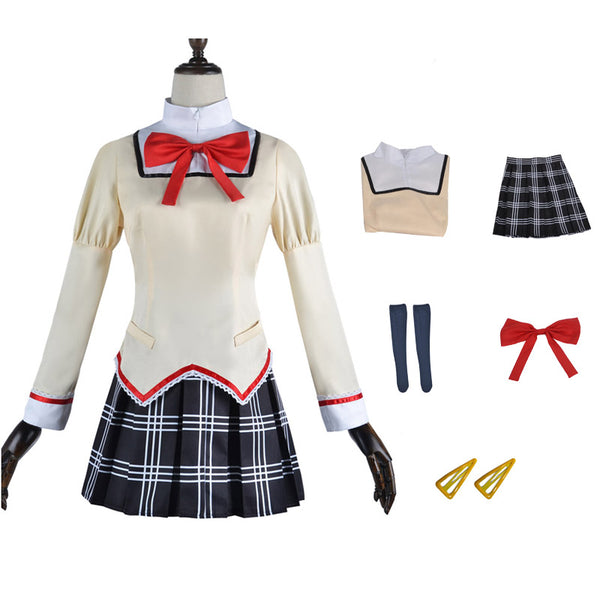 Anime Puella Magi Madoka Magica Kaname Madoka Homura Akemi School Uniform Cosplay Costume