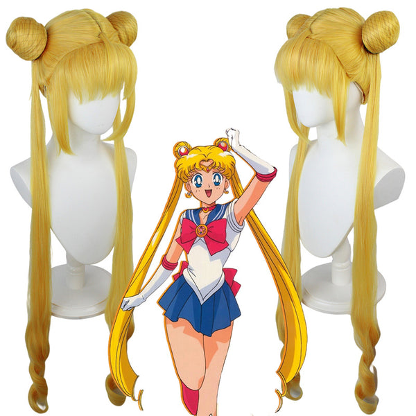 Anime Sailor Moon Usagi Tsukino Cosplay Costume With Wigs Full Set Halloween Carnival Costume