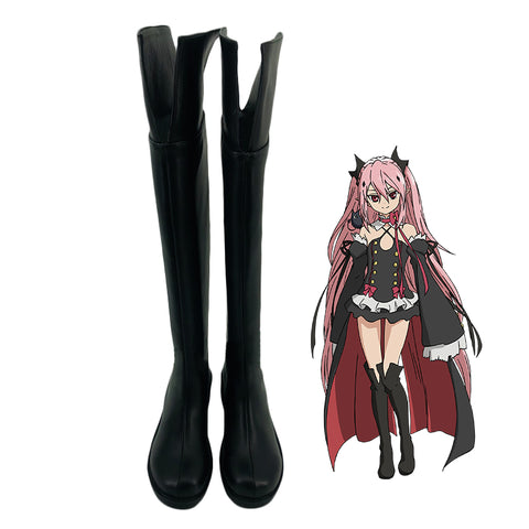 Anime Seraph Of The End Owari no Seraph Krul Tepes Cosplay Boots Costume PU Leather Shoes