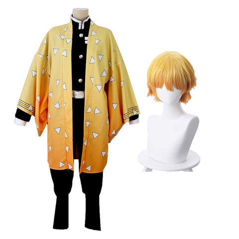 Anime Zenitsu Costume Zenko Cosplay Costume Halloween Carnival Cosplay Kimono Outfit