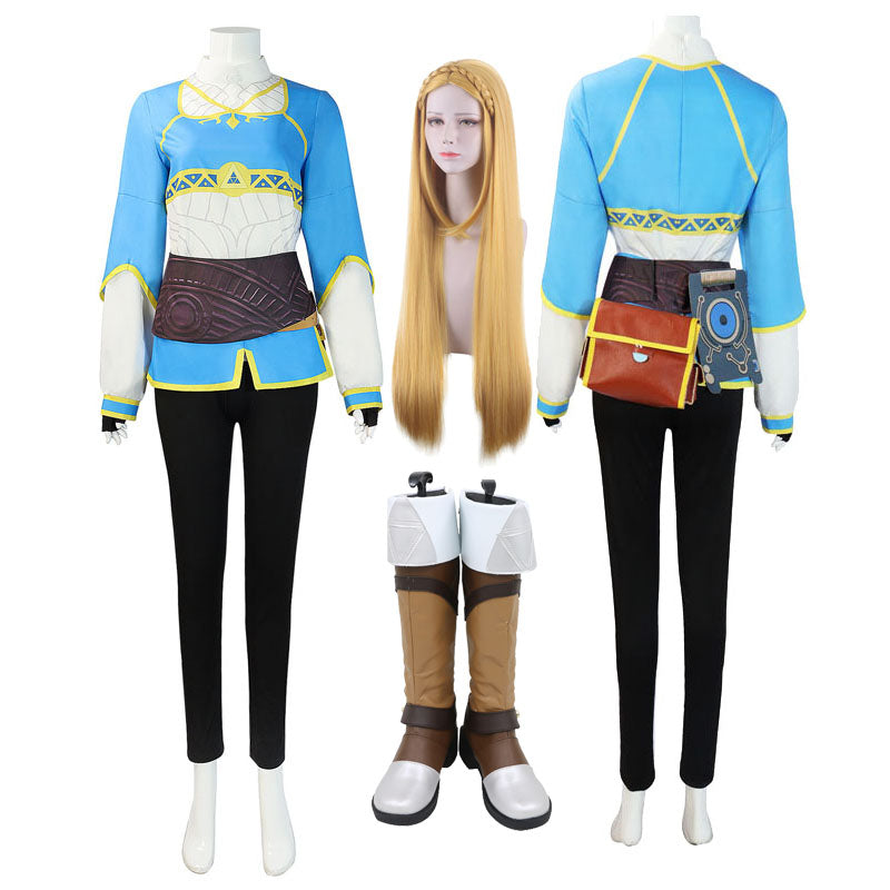 Kids/Adults Costume Princess Zela Whole Set Costume+Wigs+Shoes Halloween Cosplay Outfit Set