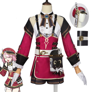 Genshin Impact Charlotte Cosplay Costume With Hat Halloween Carnival Costume