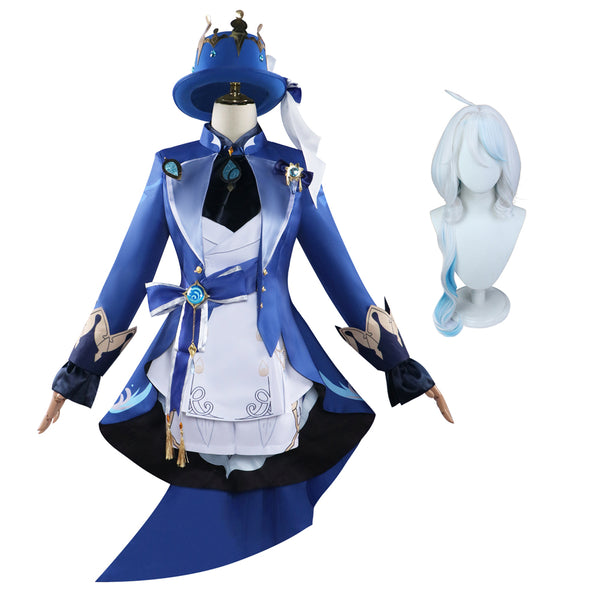 Genshin Impact Furina de Fontaine Costume With Hat Halloween Carnival Cosplay Outfit