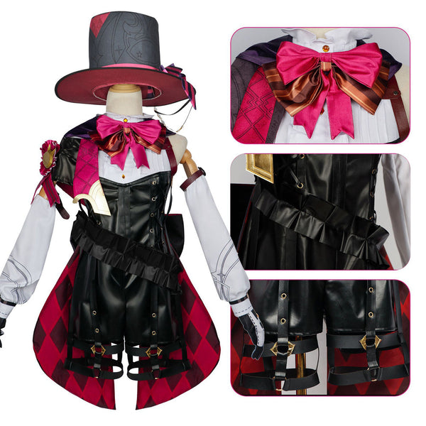 Genshin Impact Lyney Costume With Wigs and Boots Whole Set Outfit Halloween Carnival Cosplay Costume Set