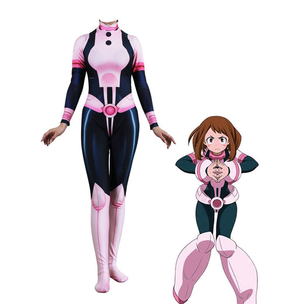 Kids/Adults My Hero Academia Ochaco Uraraka Cosplay Costume Jumpsuit Zentai Outfit