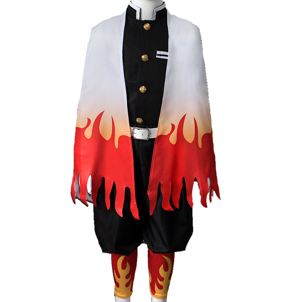 Kids Version Anime Kyojuro Rengoku Cosplay Costume Full Set With Wigs and Shoes Cosplay Outfit Set