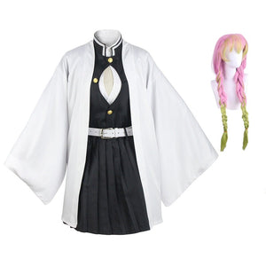 Anime Cosplay Mitsuri Kanroji Kids Version Costume Girls Halloween Cosplay Outfit Set