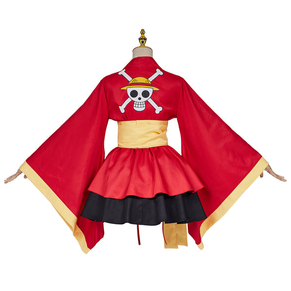 One Piece Luffy Female Dress Costume Lolita Dress Halloween Costume Outfit