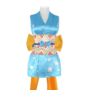 Anime One Piece Wano Country Arc Nami Kimono Dress Costume Outfit Halloween Cosplay Dress