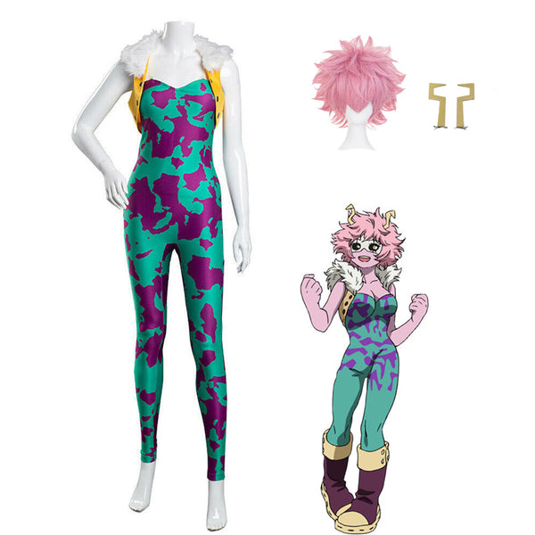 Anime Boku No Hero / My Hero Academia  Pinky  Ashido Mina Jumpsuit Costume Outfit Halloween Cosplay Zentai