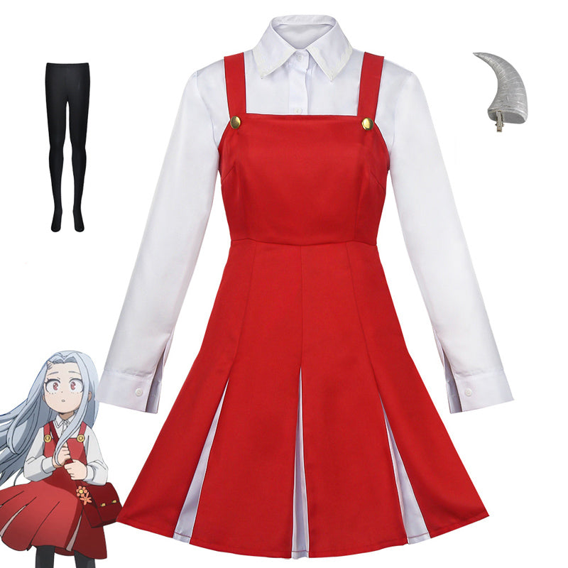 Anime Boku No Hero / My Hero Academia Eri Costume Dress Halloween Cosplay Red Dress Outfit