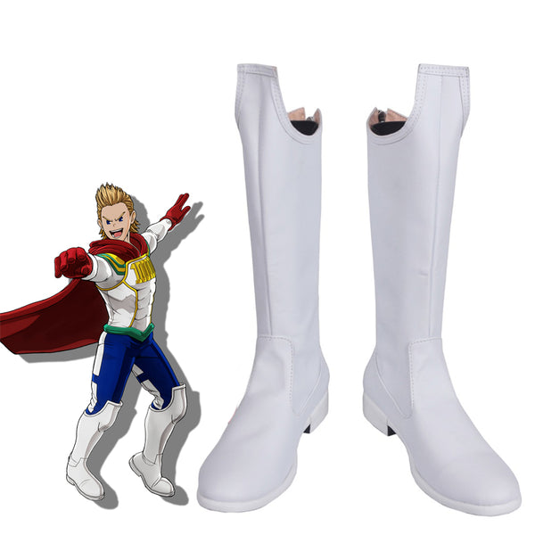 Anime Boku No Hero / My Hero Academia Mirio Togata Lemillion Costume Shoes Cosplay White Boots