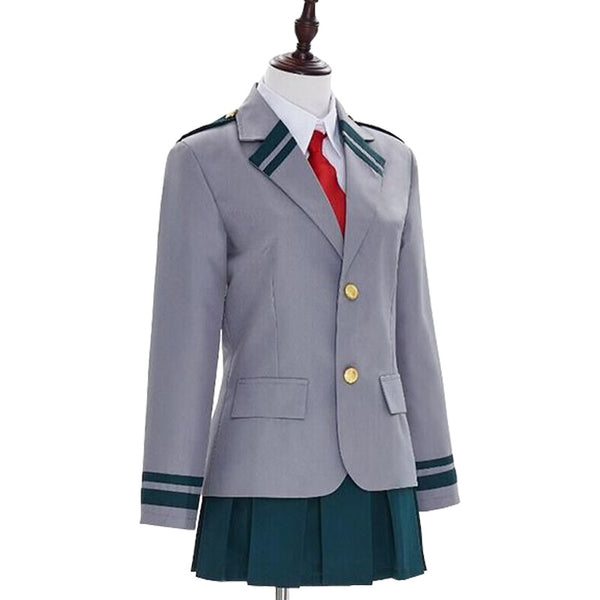 Anime Boku No Hero / My Hero Academia Momo Yaoyorozu School Uniform Costumes with Wigs Halloween Cosplay Outfit