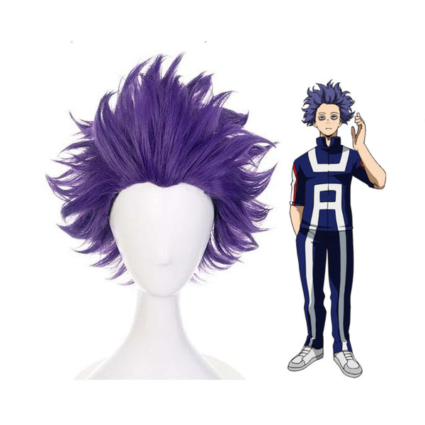 Anime Boku No Hero / My Hero Academia Hitoshi Shinso School Uniform Costume With Wigs Set Halloween Carnival Outfit