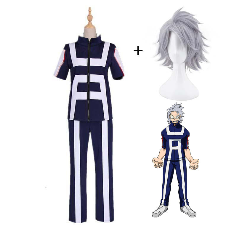 Anime Boku No Hero / My Hero Academia Tetsutetsu Tetsutetsu Training Costumes With Wigs Set