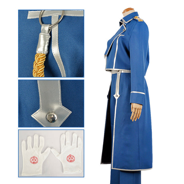 Anime Fullmetal Alchemist Cosplay Roy Mustang Costume and Wigs Set Halloween Whole Set Costume