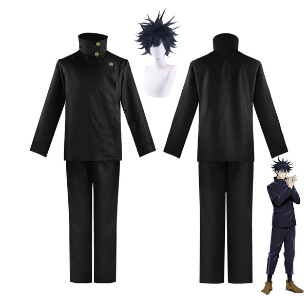 Anime Jujutsu Kaisen Megumi Fushiguro Full Set Cosplay Costume Uniform With Wigs