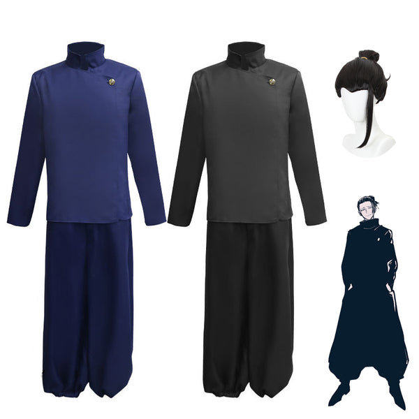 Anime Jujutsu Kaisen Suguru Geto Uniform Costume With Wigs Halloween Costume Set