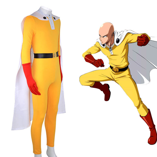 Anime One Punch Man Saitama Costume With Cloak Halloween Carnival Suit Cosplay Costume