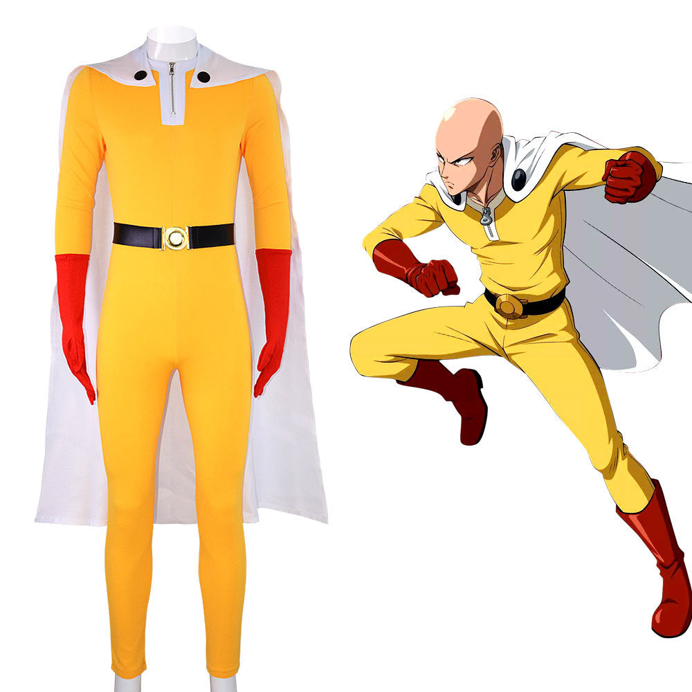 Anime One Punch Man Saitama Costume With Cloak Halloween Carnival Suit Cosplay Costume