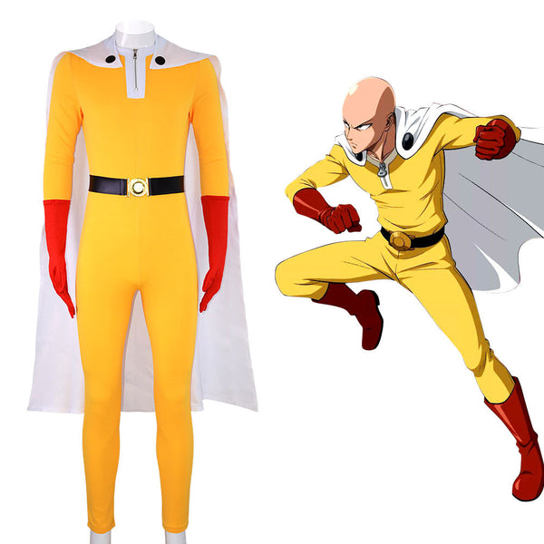 Anime One Punch Man Saitama Costume With Cloak Halloween Carnival Suit Cosplay Costume